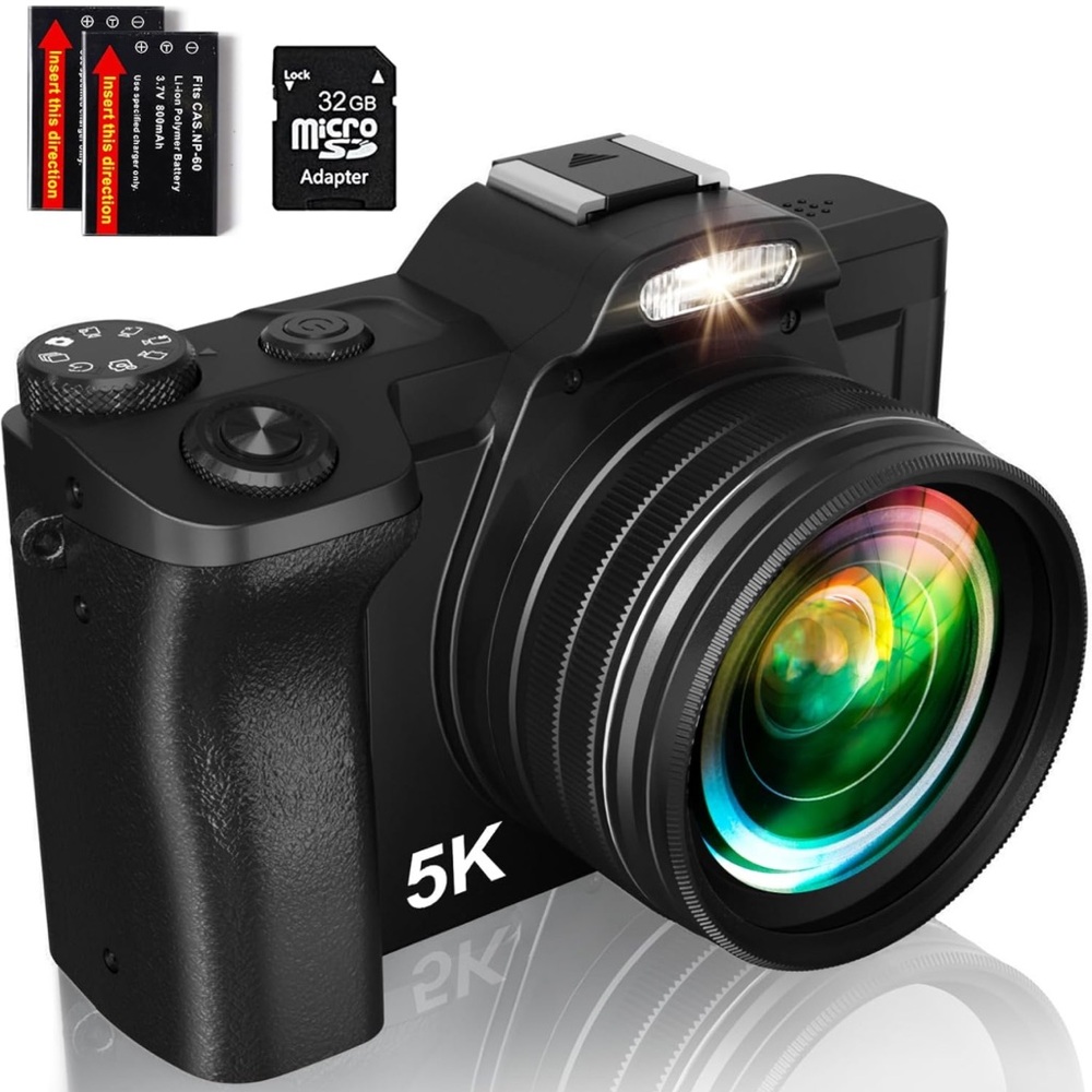 5K Digital Camera for Photography, WiFi Auto Focus Vlogging Video Camera